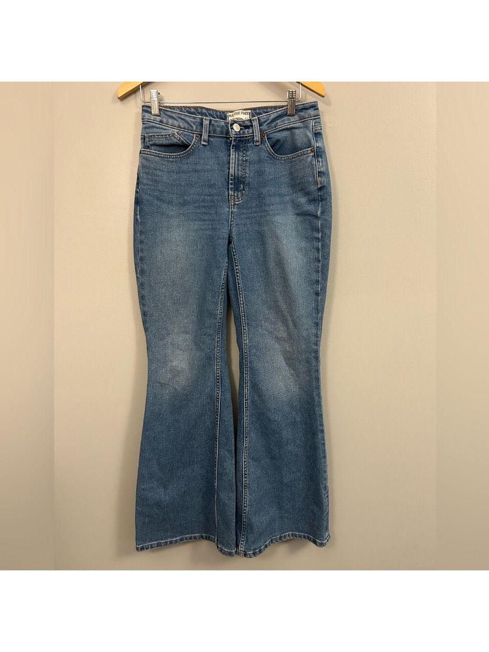 We The Free Blue Curvy Vintage High Rise Flare Jeans Size 28